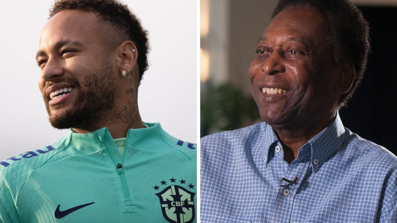O jogador Neymar e Pelé (foto: Divulgação)