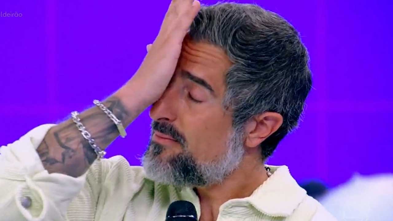 Marcos Mion chorando no Caldeirão do Huck (Foto: Reprodução)