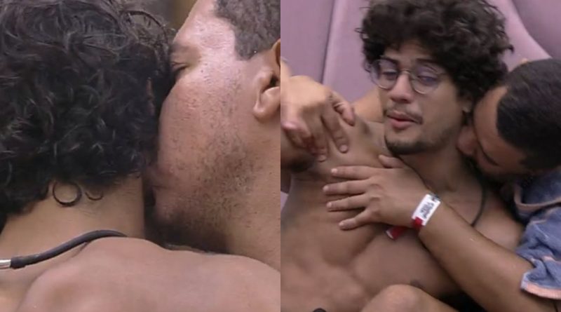 Bruno tenta beijar Gabriel à força (Foto: Reprodução)